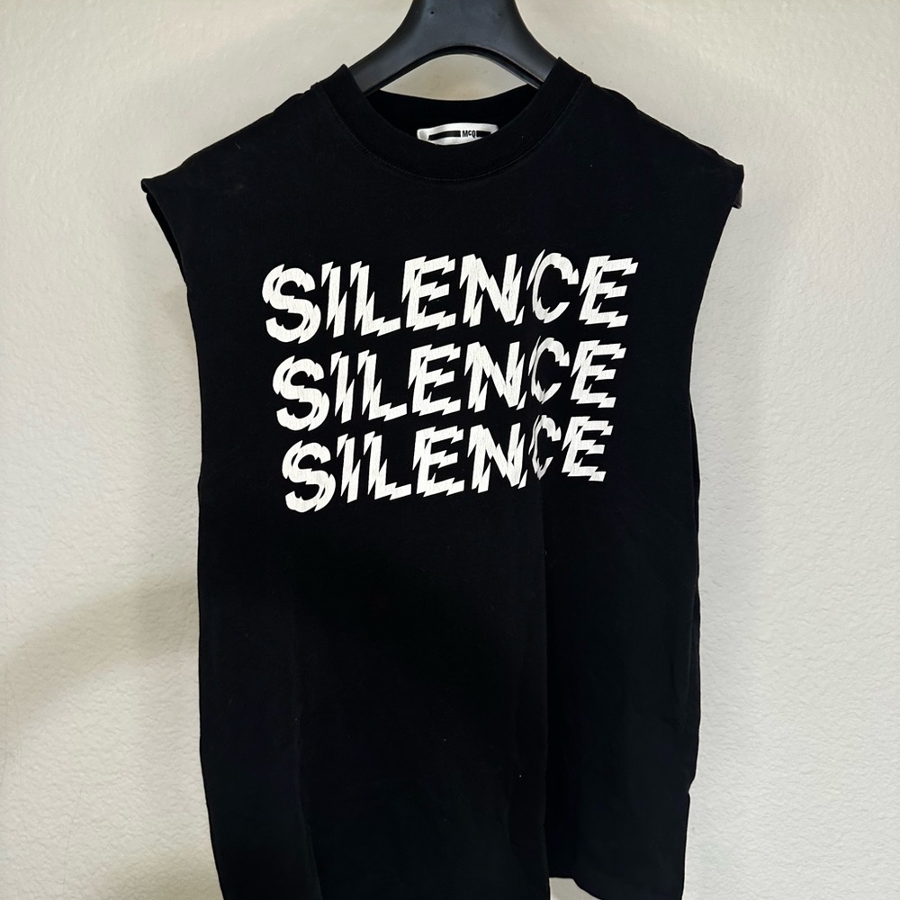McQ Black Sleeveless Graphic Top